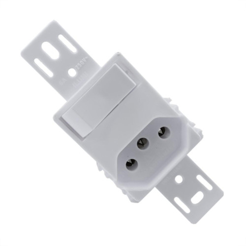 Conjunto Ilumi Stylus Branco Sem Placa 1 Simples + Tomada 2P+T. 10A. - 20200/0 Conjunto Ilumi Stylus Branco Sem Placa 1 Simples + Tomada 2P+T. 10A. - 20200/0