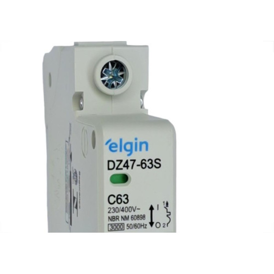 Disjuntor Elgin ''Din'' Unipolar Dz47-63S - 63A. Disjuntor Elgin ''Din'' Unipolar Dz47-63S - 63A.