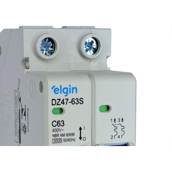 Disjuntor Elgin ''Din'' Bipolar Dz47-63S - 63A. Disjuntor Elgin ''Din'' Bipolar Dz47-63S - 63A.