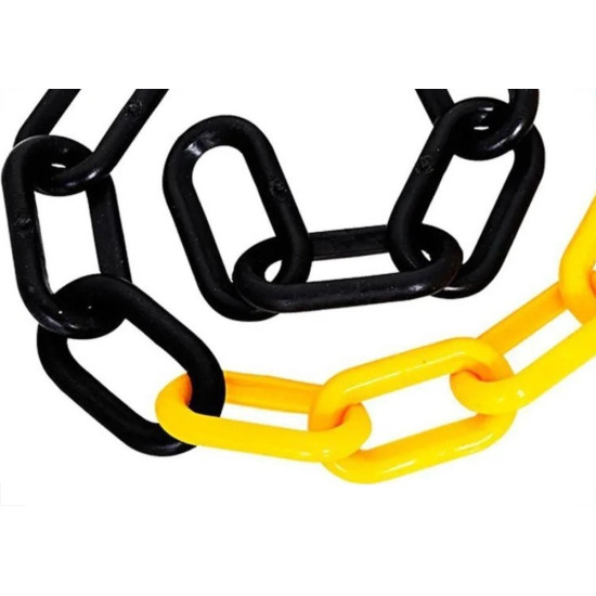 Corrente Pvc Plastcor 05Mm Preta/Amarela Com 100M Corrente Pvc Plastcor 05Mm Preta/Amarela Com 100M