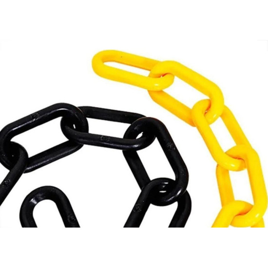 Corrente Pvc Plastcor 05Mm Preta/Amarela Com 100M Corrente Pvc Plastcor 05Mm Preta/Amarela Com 100M