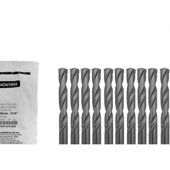 Broca Widea Tramontina Master 8,0Mm Pacote Com 10 Pecas - 43142/008 - Kit C/10 Pecas Broca Widea Tramontina Master 8,0Mm Pacote Com 10 Pecas - 43142/008 - Kit C/10 Pecas