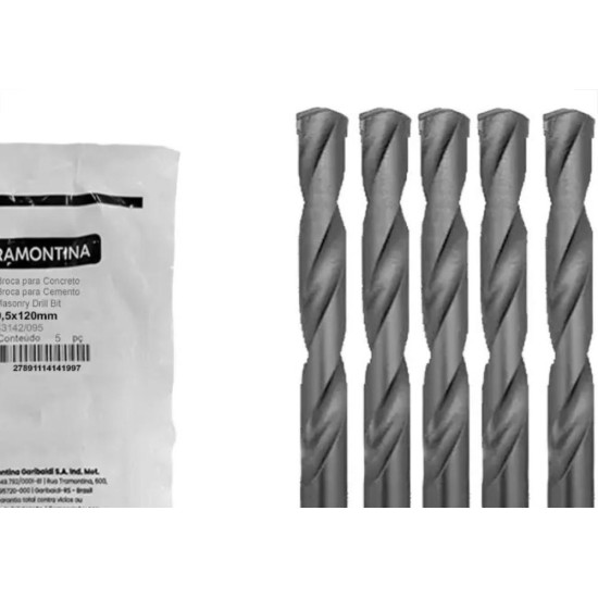 Broca Widea Tramontina Master 9,5Mm Pacote Com 5 Pecas - 43142/095 - Kit C/5 Pecas