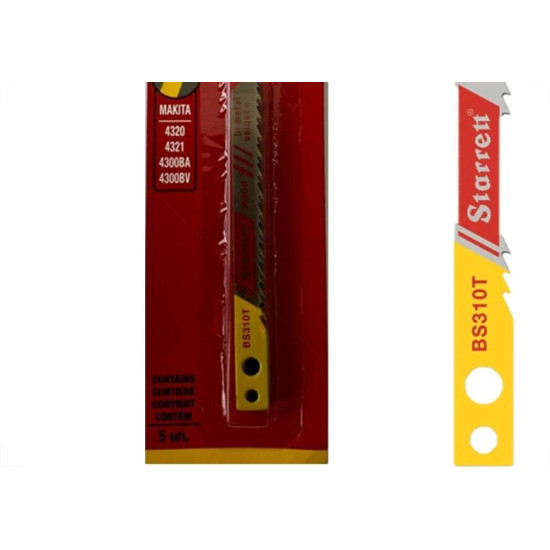 Serra Tico-Tico Lamina Starrett Madeira Bi-Metal Com 5 Pecas Makita Bs310T - 65Mm - Bs310T