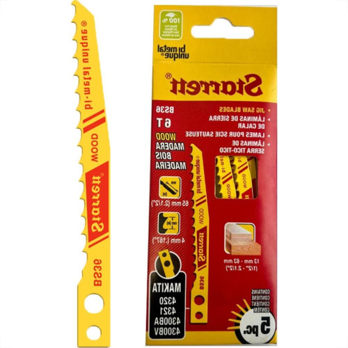 Serra Tico-Tico Lamina Starrett Madeira Bi-Metal Com 5 Pecas Makita Bs36 - 65Mm - 6T