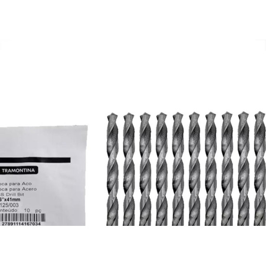 Broca Aco Rapido Tramontina Basic 1/16'' Pacote Com 10 Pecas - 43125/003 - Kit C/10 Pecas Broca Aco Rapido Tramontina Basic 1/16'' Pacote Com 10 Pecas - 43125/003 - Kit C/10 Pecas