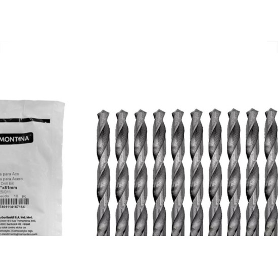 Broca Aco Rapido Tramontina Basic 3/16'' Pacote Com 10 Pecas - 43125/011 - Kit C/10 Pecas Broca Aco Rapido Tramontina Basic 3/16'' Pacote Com 10 Pecas - 43125/011 - Kit C/10 Pecas