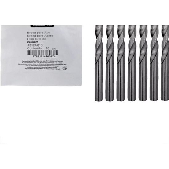 Broca Aco Rapido Tramontina Basic 2,0Mm Pacote Com 10 Pecas - 43124/013 - Kit C/10 Pecas Broca Aco Rapido Tramontina Basic 2,0Mm Pacote Com 10 Pecas - 43124/013 - Kit C/10 Pecas