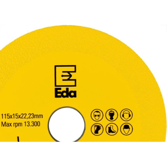 Disco Corte Para Vidro Eda 115 X 15 X 22,23Mm Com Adaptador 20Mm - 0Qb Disco Corte Para Vidro Eda 115 X 15 X 22,23Mm Com Adaptador 20Mm - 0Qb