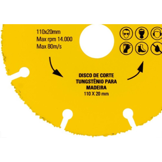 Disco Para Madeira Tungstenio Eda 110 X 20Mm - 0Qf Disco Para Madeira Tungstenio Eda 110 X 20Mm - 0Qf
