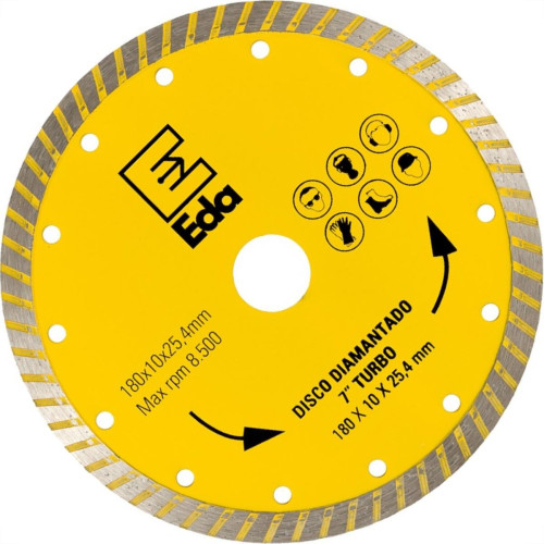 Disco Diamantado Eda Turbo 180Mm X 25,4Mm - 0Qi Disco Diamantado Eda Turbo 180Mm X 25,4Mm - 0Qi