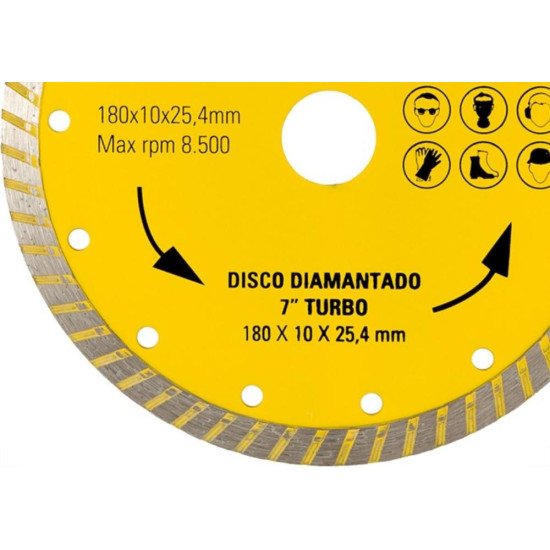 Disco Diamantado Eda Turbo 180Mm X 25,4Mm - 0Qi Disco Diamantado Eda Turbo 180Mm X 25,4Mm - 0Qi