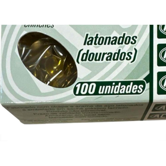 Percevejo Latonado Acc - Caixa Com 100 Pecas - Kit C/10 Caixas Percevejo Latonado Acc - Caixa Com 100 Pecas - Kit C/10 Caixas