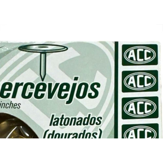 Percevejo Latonado Acc - Caixa Com 100 Pecas - Kit C/10 Caixas Percevejo Latonado Acc - Caixa Com 100 Pecas - Kit C/10 Caixas