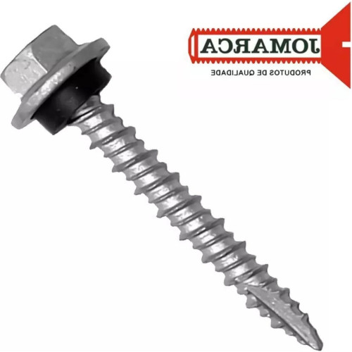 Parafuso Telha Sextavado Com Arruela De Vedacao Ponta Ogivada 12-14 X 4.1/2'' Jomarca Parafuso Telha Sextavado Com Arruela De Vedacao Ponta Ogivada 12-14 X 4.1/2'' Jomarca
