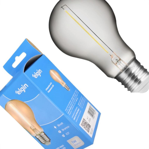 Lampada Filamento De Led Elgin A60 - 1W. 50Lm E-27 Bivolt Branco Lampada Filamento De Led Elgin A60 - 1W. 50Lm E-27 Bivolt Branco