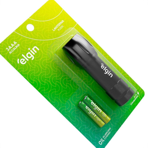 Lanterna De Bolso Elgin 9 Leds Preta Com 3 Pilhas Aaa Lanterna De Bolso Elgin 9 Leds Preta Com 3 Pilhas Aaa