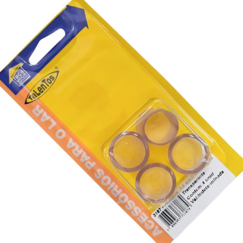 Ponteira Externa (Pvc) Talentos Redonda 7/8'' Transparente Cartela Com 4 Pecas Ponteira Externa (Pvc) Talentos Redonda 7/8'' Transparente Cartela Com 4 Pecas