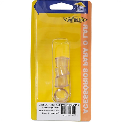 Ponteira Externa (Pvc) Talentos Redonda 5/8'' Transparente Cartela Com 4 Pecas Ponteira Externa (Pvc) Talentos Redonda 5/8'' Transparente Cartela Com 4 Pecas
