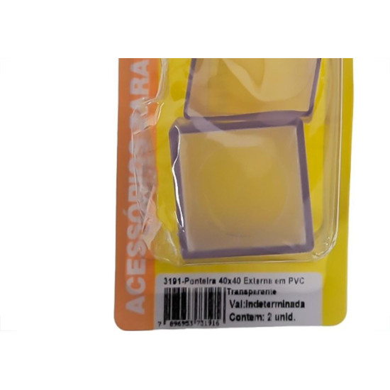 Ponteira Externa (Pvc) Talentos Quadrada 40X40 Transparente Cartela Com 2 Pecas Ponteira Externa (Pvc) Talentos Quadrada 40X40 Transparente Cartela Com 2 Pecas