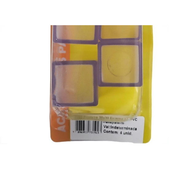 Ponteira Externa (Pvc) Talentos Quadrada 30X30 Transparente Cartela Com 4 Pecas Ponteira Externa (Pvc) Talentos Quadrada 30X30 Transparente Cartela Com 4 Pecas