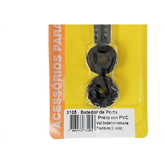 Batedor De Porta Pvc Com Parafuso Talentos Preto Cartela Com 2 Pecas Batedor De Porta Pvc Com Parafuso Talentos Preto Cartela Com 2 Pecas