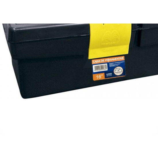 Caixa De Ferramentas Plastica Metasul 16'' Preta Com Bandeja