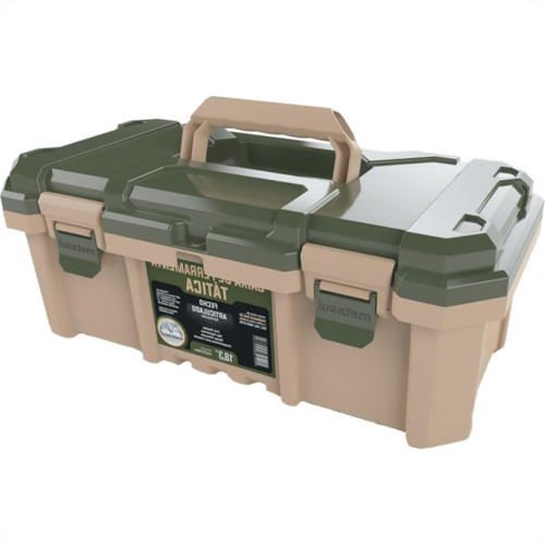 Caixa De Ferramentas Plastica Metasul 18,3'' Verde/Bege Tatica Com Bandeja Caixa De Ferramentas Plastica Metasul 18,3'' Verde/Bege Tatica Com Bandeja