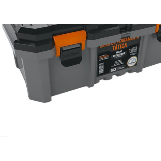 Caixa De Ferramentas Plastica Metasul 18,3'' Cinza/Preta Tatica Com Bandeja Caixa De Ferramentas Plastica Metasul 18,3'' Cinza/Preta Tatica Com Bandeja