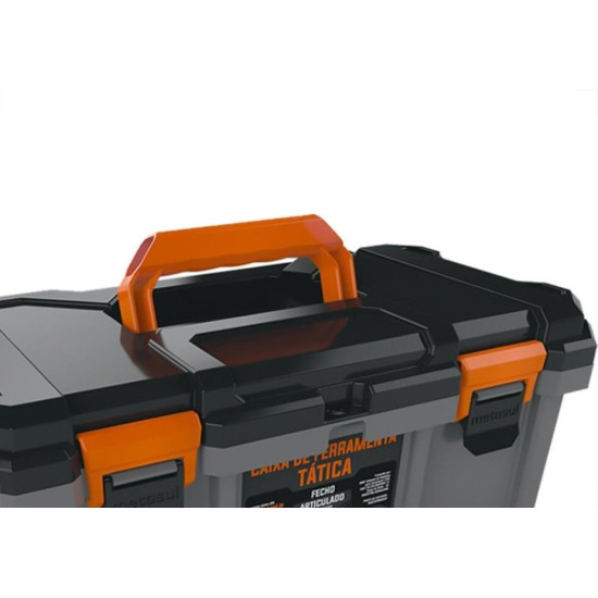 Caixa De Ferramentas Plastica Metasul 18,3'' Cinza/Preta Tatica Com Bandeja Caixa De Ferramentas Plastica Metasul 18,3'' Cinza/Preta Tatica Com Bandeja