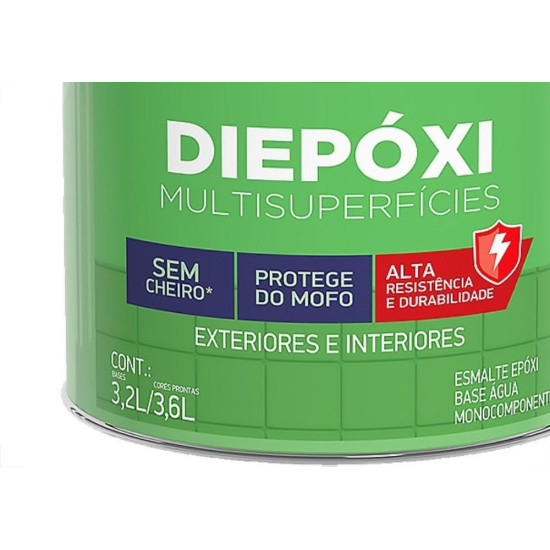 Tinta Epoxi Iquine Diepoxi Multi Superficies Base Agua 3,6Ml Branco Neve