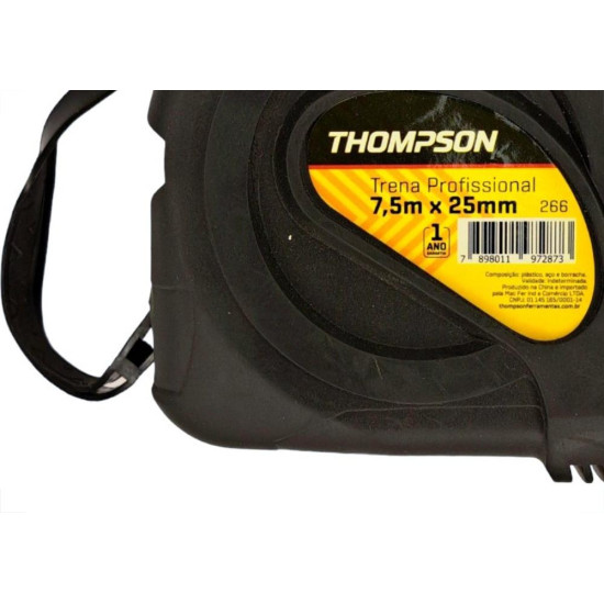 Trena Thompson Emborrachada Com Trava E Ima 7,5Mx25Mm Trena Thompson Emborrachada Com Trava E Ima 7,5Mx25Mm