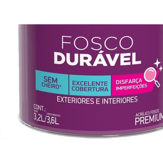 Tinta Acrilica Premium Iquine Fosco Duravel 3,6L Branco Neve