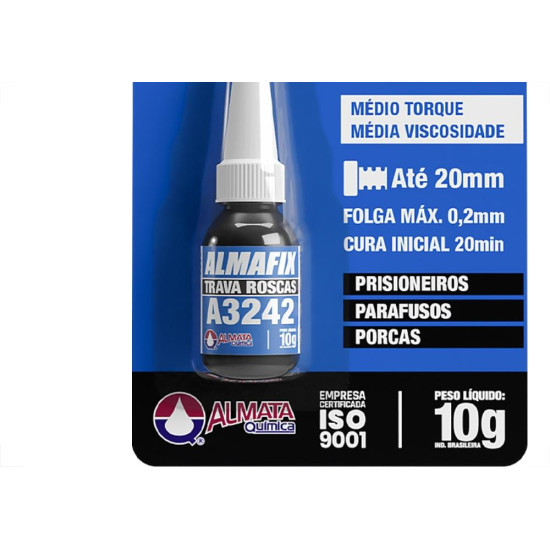 Trava Para Parafuso Almafix A3242 Medio Torque 10G Trava Para Parafuso Almafix A3242 Medio Torque 10G