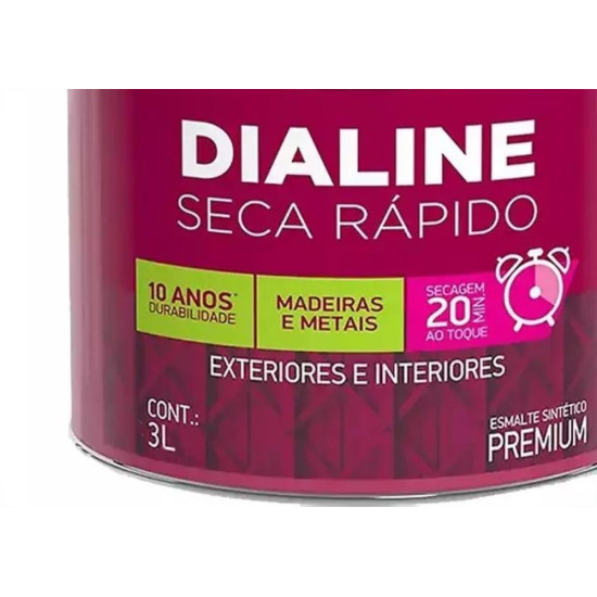 Tinta Esmalte Iquine Dialine Seca Rapido Galao 3L Branco Neve Tinta Esmalte Iquine Dialine Seca Rapido Galao 3L Branco Neve