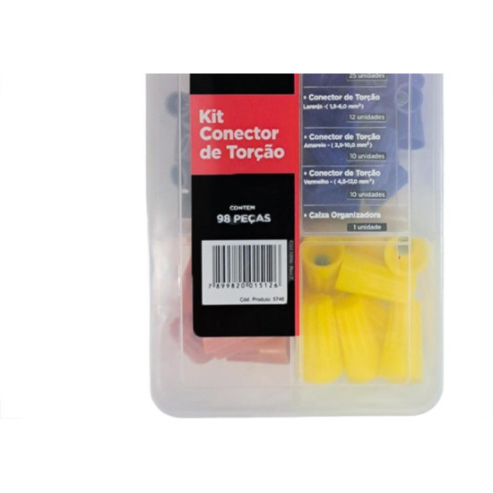 Conector Torcao Sforplast Com Mola Kit Com 98 Pecas - 5746 Conector Torcao Sforplast Com Mola Kit Com 98 Pecas - 5746