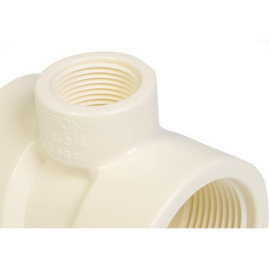 Te Branco Krona Rosca Reducao 3/4''X1/2'' - Kit C/15 Pecas