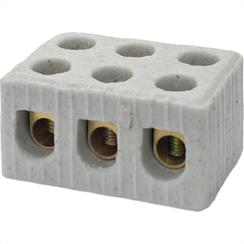 Conector Porcelana Interneed 3 Polos 10Mm - 66132 - Kit C/10 Pecas Conector Porcelana Interneed 3 Polos 10Mm - 66132 - Kit C/10 Pecas