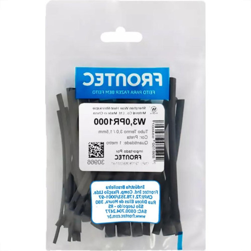 Tubo Termocontratil 3Mm / 1,5Mm Preto Pacote Com 1 Metro - W3,0Pr1000 Tubo Termocontratil 3Mm / 1,5Mm Preto Pacote Com 1 Metro - W3,0Pr1000