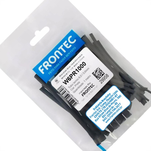 Tubo Termocontratil 6Mm / 3Mm Preto Pacote Com 1 Metro - W6Pr1000 Tubo Termocontratil 6Mm / 3Mm Preto Pacote Com 1 Metro - W6Pr1000