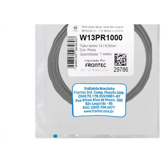 Tubo Termocontratil 13Mm / 6,5Mm Preto Pacote Com 1 Metro - W13Pr1000 Tubo Termocontratil 13Mm / 6,5Mm Preto Pacote Com 1 Metro - W13Pr1000