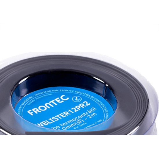 Tubo Termocontratil 12Mm Preto Pacote Com 2 Metros - Wblister 12,0Pr2