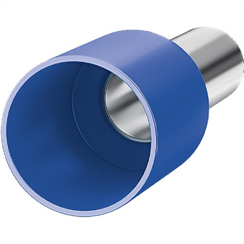 Terminal Tubular Ilhos Isolado Simples Sforplast 16,Mm Comprimento 12Mm - Azul