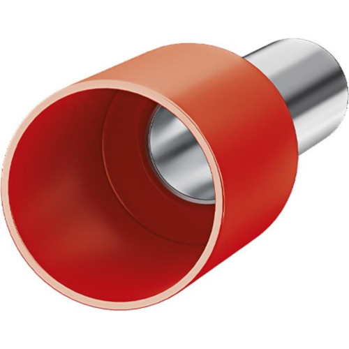 Terminal Tubular Ilhos Isolado Simples Sforplast 1,0Mm Comprimento 8Mm - Vermelho