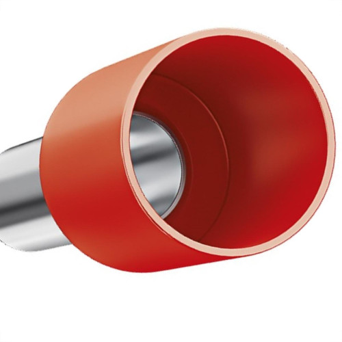 Terminal Tubular Ilhos Isolado Simples Sforplast 10,0Mm Comprimento 12Mm - Vermelho