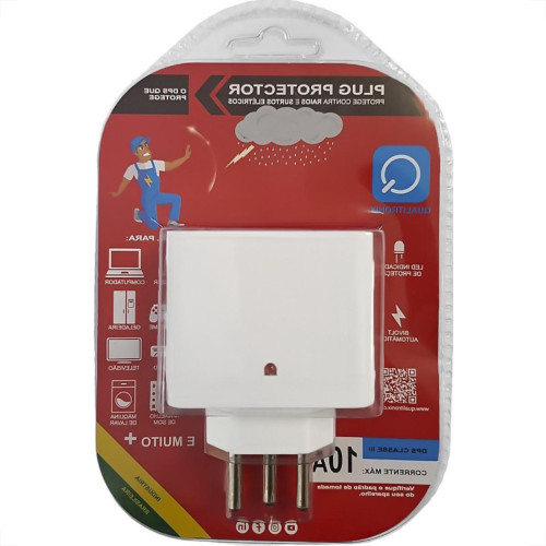 Plug Protetor De Tensao Qualitronix 2 Polos + Terra 10A. Branco - Qpp03B Plug Protetor De Tensao Qualitronix 2 Polos + Terra 10A. Branco - Qpp03B