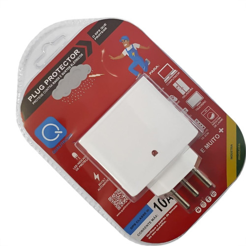 Plug Protetor De Tensao Qualitronix 2 Polos + Terra 10A. Branco - Qpp03B Plug Protetor De Tensao Qualitronix 2 Polos + Terra 10A. Branco - Qpp03B