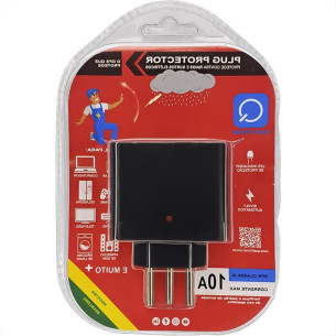 Plug Protetor De Tensao Qualitronix 2 Polos + Terra 10A. Preto - Qpp03P
