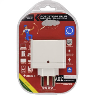 Plug Protetor De Tensao Qualitronix 2 Polos + Terra 20A. Branco