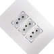 Conjunto Ilumi I9-Inove Branco Com Placa 3 Tomadas 10A. - 94123 Monobloco Conjunto Ilumi I9-Inove Branco Com Placa 3 Tomadas 10A. - 94123 Monobloco